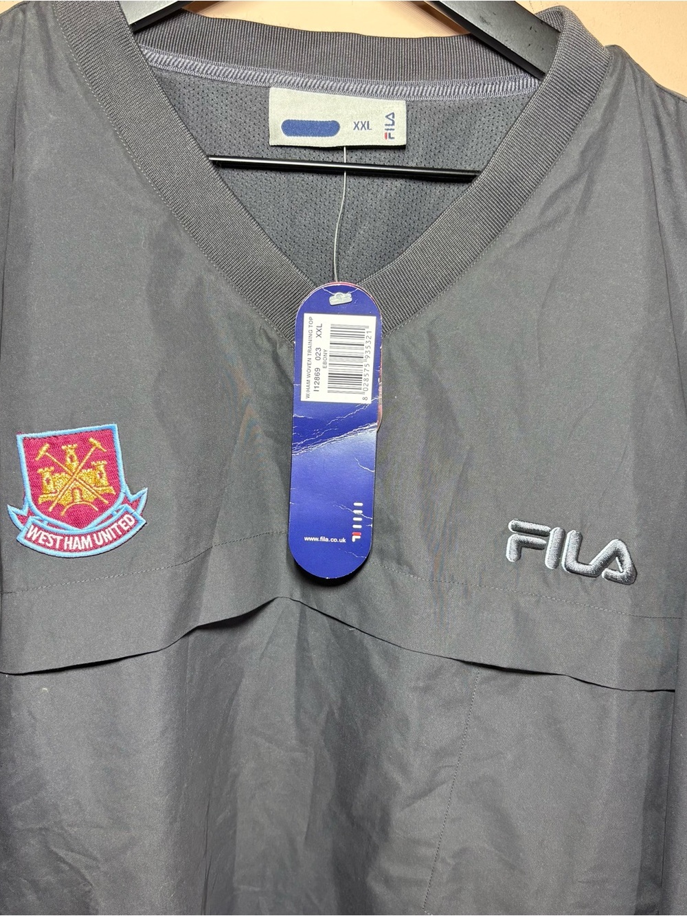 Vintage Y2K Fila West Ham United Windbreaker Pullover XXL NWT